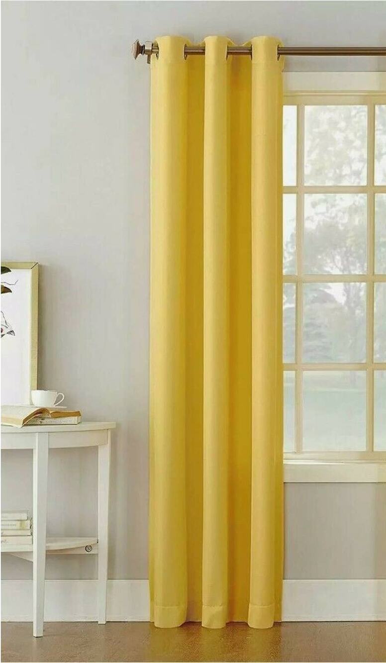 Montego 48" x 84" Grommet Top Curtain Panel Yellow NEW NWT Macy's MONTEGO